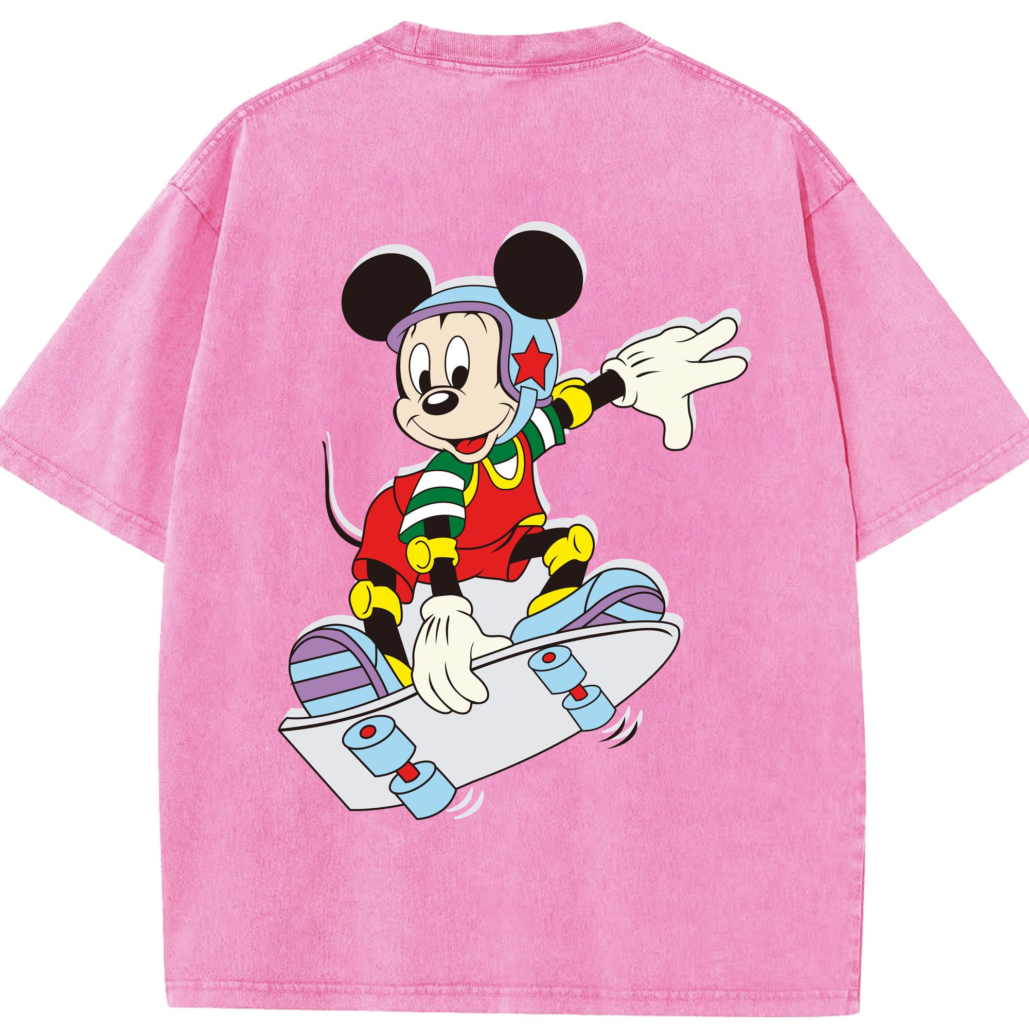 （画像用） ミッキーマウス Mickey Mouse 綿100% ヴィンテージ風 半袖Tシャツ（背面プリント）